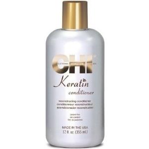 CHI Keratin Conditioner 355 ml - fuer trockenes und strapaziertes, coloriertes und geglaettetes Haar. Stellt den Feuchtigkeitshaushalt im Haar mit natuerlichen, wertvollen Oelen und der Kraft von Keratin wieder her.