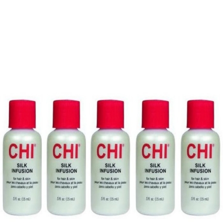 CHI Infra Silk Infusion 5 x 15 ml - Seide, repariert alle strapazierten Haare. Verbessert die Kaemmbarkeit deutlich.